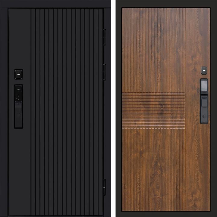 Входная дверь Termo-door ТВИСТ BLACK с электронным замком Мастино Дуб