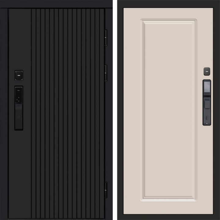 Входная дверь Termo-door ТВИСТ BLACK с электронным замком Гранд Слоновая Кость