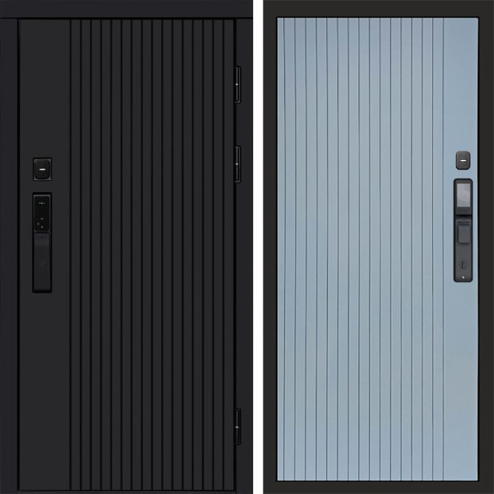 Входная дверь Termo-door ТВИСТ BLACK с электронным замком FLAT Грей Софт