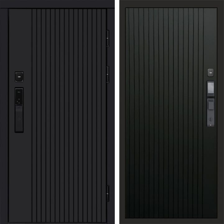 Входная дверь Termo-door ТВИСТ BLACK с электрозамком FLAT Черный Кварц