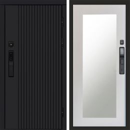 Входная дверь Termo-door ТВИСТ BLACK с электронным замком Зеркало Триумф лиственница