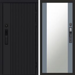 Входная дверь Termo-door ТВИСТ BLACK с электронным замком Зеркало Грей Софт