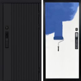 Входная дверь Termo-door ТВИСТ BLACK с электронным замком Грунт под покраску