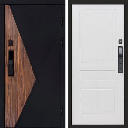 Входная дверь Termo-door МАТРИКС с электронным замком Классика Белое дерево