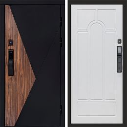 Входная дверь Termo-door МАТРИКС с электрозамком Арка белое дерево