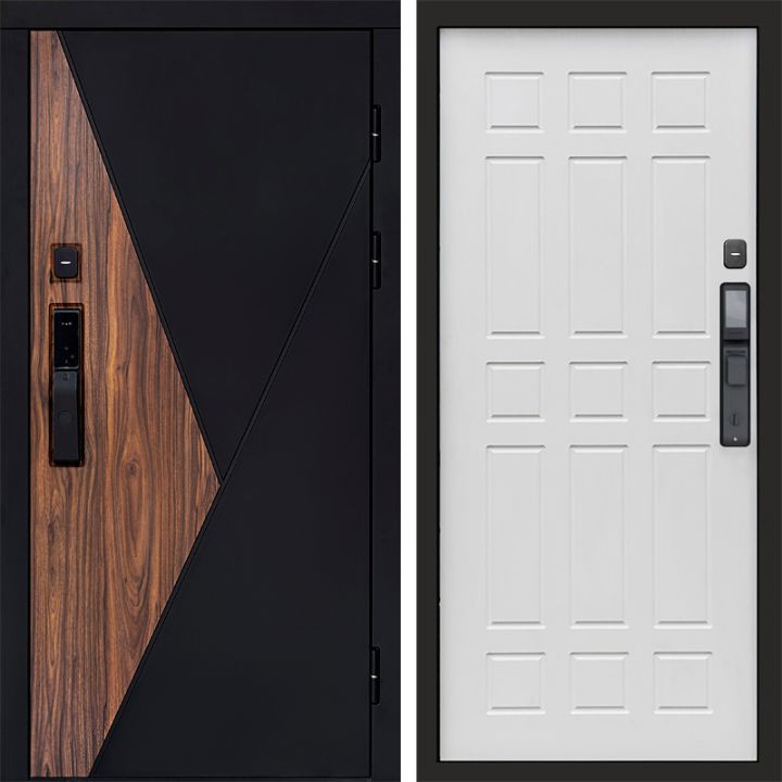 Входная дверь Termo-door МАТРИКС с электронным замком Спарта белое дерево