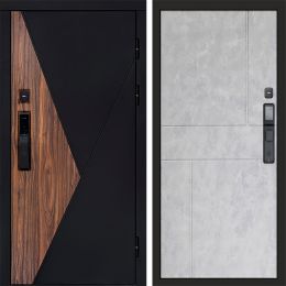 Входная дверь Termo-door МАТРИКС с электронным замком Горизонт бетон светлый