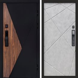 Входная дверь Termo-door МАТРИКС с электронным замком Лучи бетон светлый