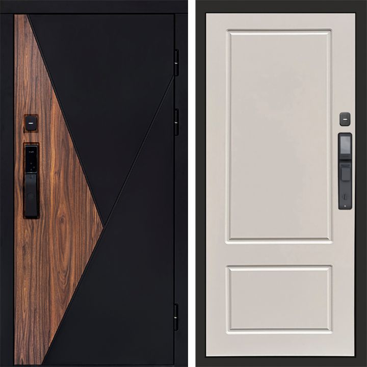 Входная дверь Termo-door МАТРИКС с электронным замком Марсель Слоновая Кость