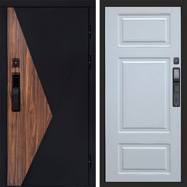 Входная дверь Termo-door МАТРИКС с электрозамком Лион Белый Софт