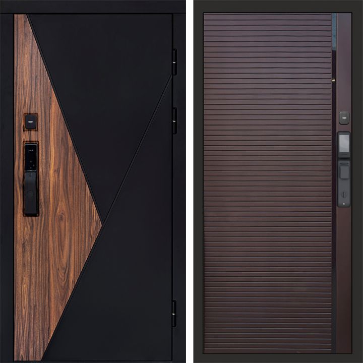 Входная дверь Termo-door МАТРИКС с электрозамком PORTE Шоколад