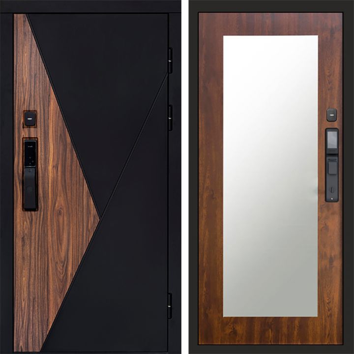 Входная дверь Termo-door МАТРИКС с электронным замком Зеркало Триумф дуб