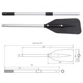 Весло разборное 163см Badger (черное-серая труба) DJ201B