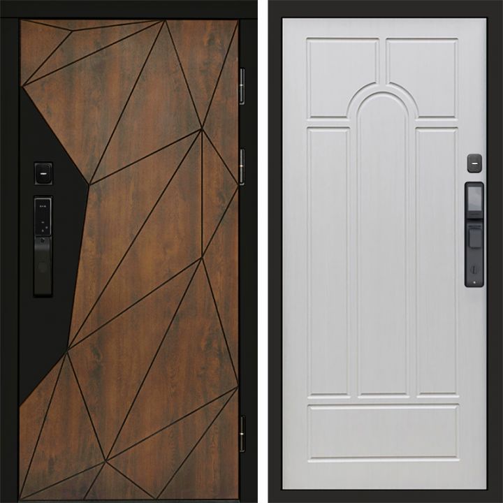 Входная дверь Termo-door ГЕОМЕТРИЯ с электронным замком Арка лиственница