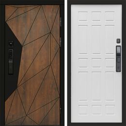 Входная дверь Termo-door ГЕОМЕТРИЯ с электронным замком Спарта белое дерево