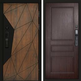 Входная дверь Termo-door ГЕОМЕТРИЯ с электронным замком Класскика венге