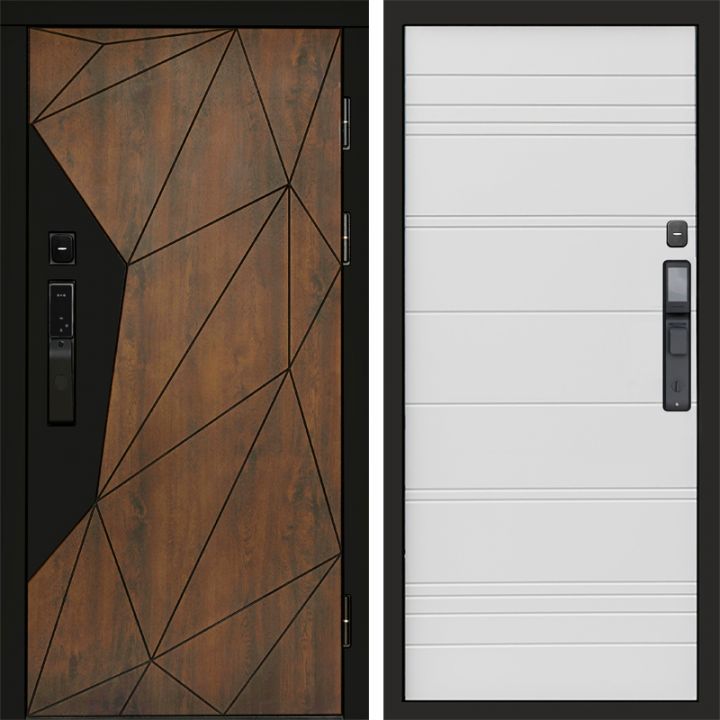 Входная дверь Termo-door ГЕОМЕТРИЯ с электронным замком White line