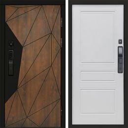 Входная дверь Termo-door ГЕОМЕТРИЯ с электронным замком Классик Белый Софт