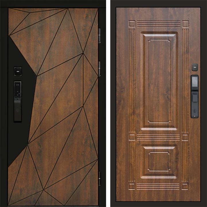 Входная дверь Termo-door ГЕОМЕТРИЯ с электронным замком Мадрид Дуб