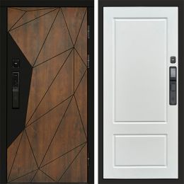 Входная дверь Termo-door ГЕОМЕТРИЯ с электронным замком Марсель Белый Софт