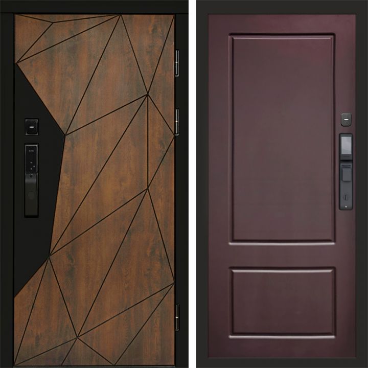 Входная дверь Termo-door ГЕОМЕТРИЯ с электрозамком Марсель Шоколад