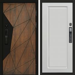 Входная дверь Termo-door ГЕОМЕТРИЯ с электронным замком Гранд Белый Софт