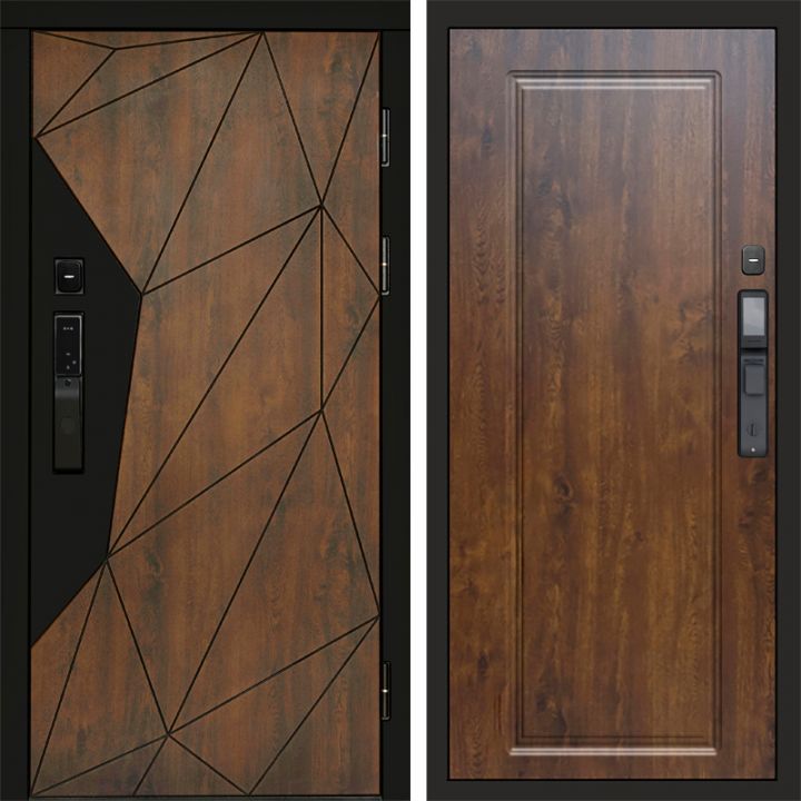 Входная дверь Termo-door ГЕОМЕТРИЯ с электрозамком Гранд Дуб