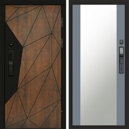 Входная дверь Termo-door ГЕОМЕТРИЯ с электронным замком Зеркало Грей Софт