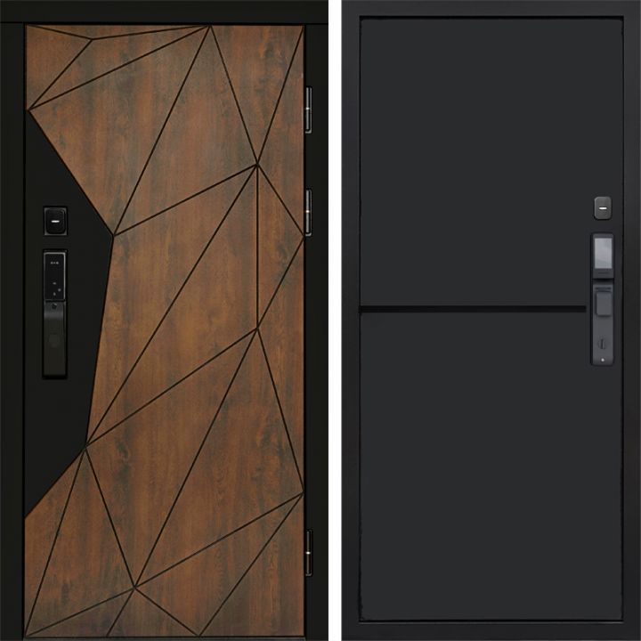 Входная дверь Termo-door ГЕОМЕТРИЯ с электрозамком Нео Black