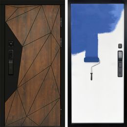 Входная дверь Termo-door ГЕОМЕТРИЯ с электронным замком Грунт под покраску