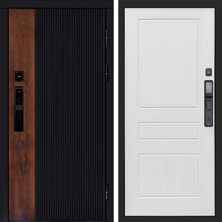 Входная дверь Termo-door ПРЕСТИЖ с электронным замком Классика Белое дерево