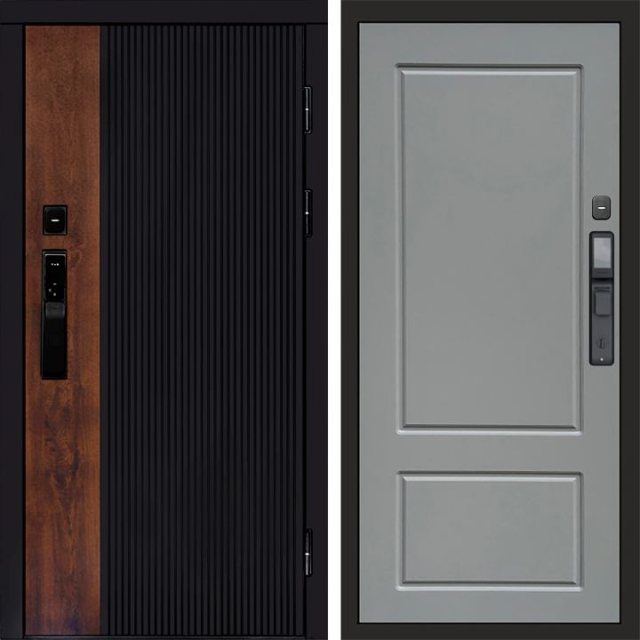 Входная дверь Termo-door ПРЕСТИЖ с электронным замком Марсель Грей Софт