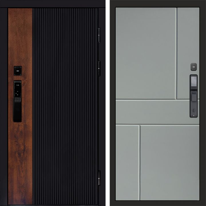 Входная дверь Termo-door ПРЕСТИЖ с электронным замком Горизонт Грей Софт