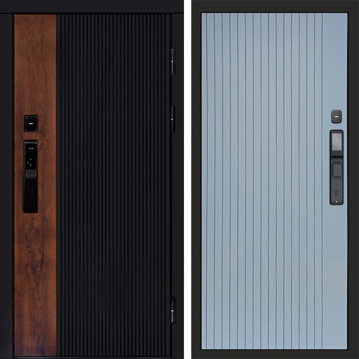 Входная дверь Termo-door ПРЕСТИЖ с электронным замком FLAT Грей Софт