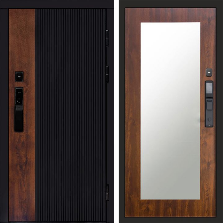 Входная дверь Termo-door ПРЕСТИЖ с электронным замком Зеркало Триумф дуб
