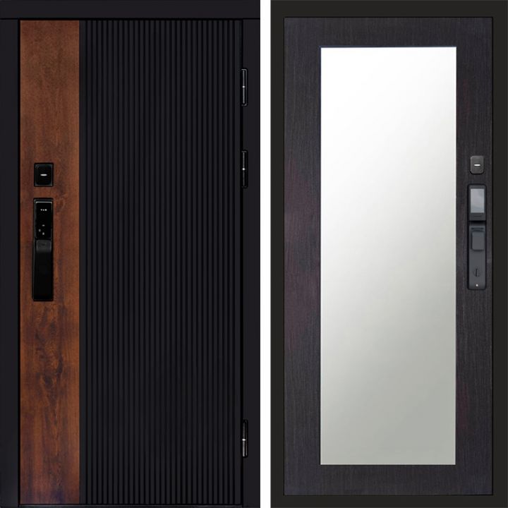 Входная дверь Termo-door ПРЕСТИЖ с электрозамком Зеркало Триумф венге