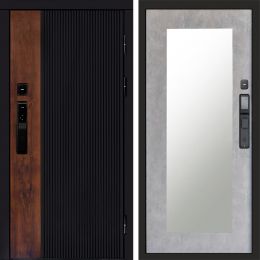 Входная дверь Termo-door ПРЕСТИЖ с электронным замком Зеркало Триумф бетон светлый