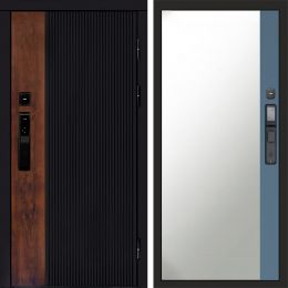 Входная дверь Termo-door ПРЕСТИЖ с электронным замком Широкое Зеркало Фацет Грей Софт