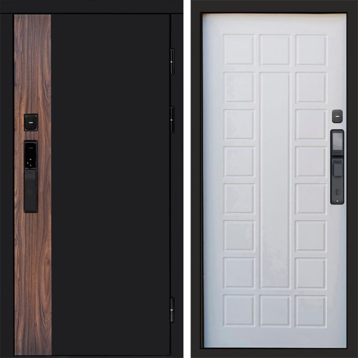 Входная дверь Termo-door ТОР с электронным замком Престиж белое дерево