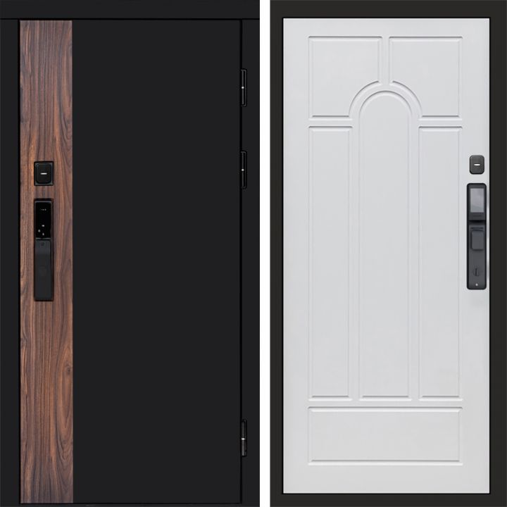 Входная дверь Termo-door ТОР с электронным замком Арка белое дерево