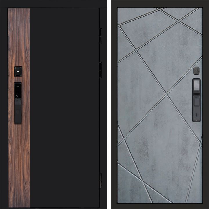 Входная дверь Termo-door ТОР с электронным замком Лучи бетон темный