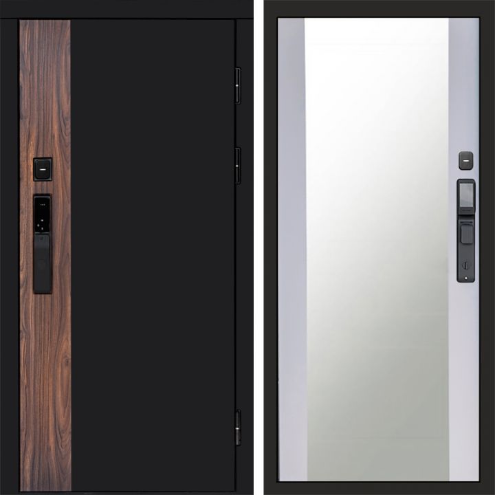 Входная дверь Termo-door ТОР с электронным замком Зеркало белый софт