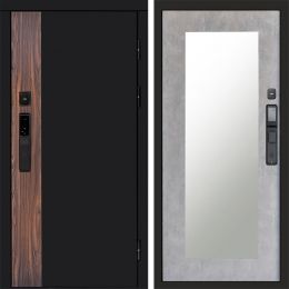 Входная дверь Termo-door ТОР с электронным замком Зеркало Триумф бетон светлый