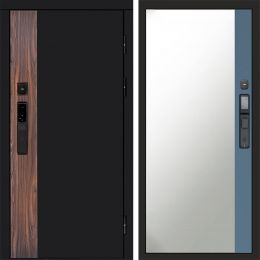 Входная дверь Termo-door ТОР с электронным замком Широкое Зеркало Фацет Грей Софт