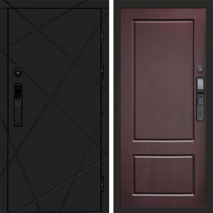Входная дверь Termo-door ЛУЧИ BLACK с электронным замком Марсель Шоколад