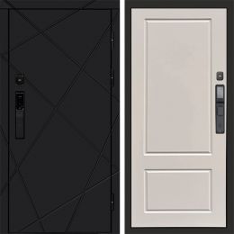 Входная дверь Termo-door ЛУЧИ BLACK с электронным замком Марсель Слоновая Кость