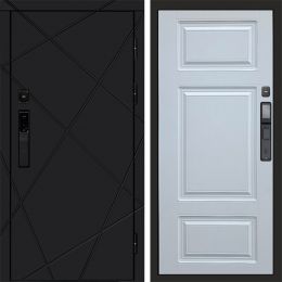 Входная дверь Termo-door ЛУЧИ BLACK с электронным замком Лион Белый Софт