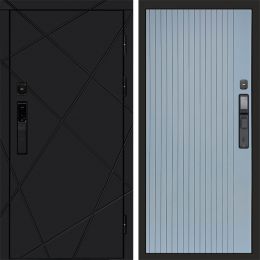 Входная дверь Termo-door ЛУЧИ BLACK с электронным замком FLAT Грей Софт