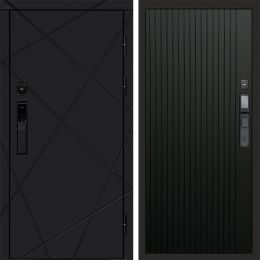 Входная дверь Termo-door ЛУЧИ BLACK с электронным замком FLAT Черный Кварц