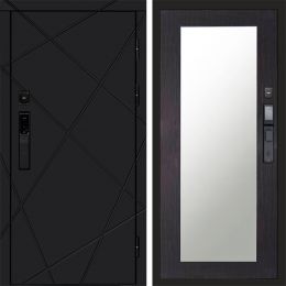 Входная дверь Termo-door ЛУЧИ BLACK с электронным замком Зеркало Триумф венге